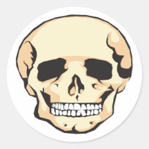 Scary Skull Round Stickers