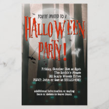 Scary Woods Halloween Party Invitation Flyer