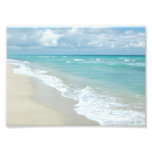 Scenic Beach Ocean, White Sand w/Aqua Water Art Photo