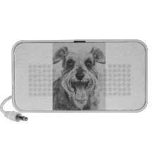 Schnauzer Sketch Artwork Travel Speaker