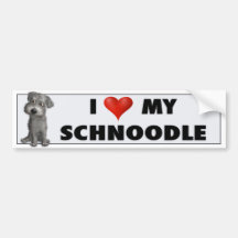 Schnoodle (Grey) Love Sticker Bumper Sticker
