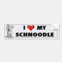 Schnoodle (White) Love Sticker Bumper Stickers