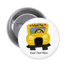 School Bus 2 (Customizable) Pinback Buttons