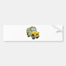 School Bus Cartoon Bumper Stickers