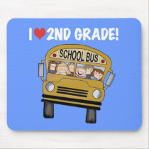 School Bus Love 2nd Grade mousepads