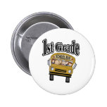 School Bus with Kids 1st Grade Buttons
