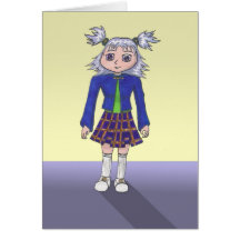 School Girl Anime Art Gallery Character Card