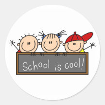 School is Cool Round Stickers