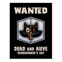 Schrodinger's Cat Wanted Post Card