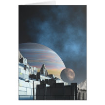 Sci-Fi City Greeting Card