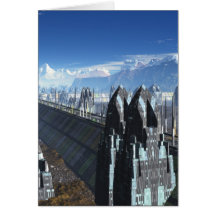 Sci-fi City Greeting Cards