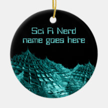 Sci fi nerd fantasy landscape christmas tree ornaments