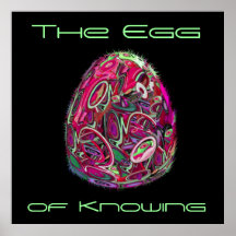 Sci Fi Surreal The Egg of Knowing Magenta Lime Posters