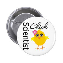 Scientist Chick Pinback Button