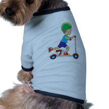 Scooter Boy Dog T Shirt