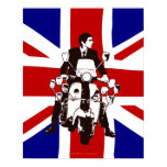 Scooter Rider 2010 Red Background Poster posters