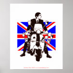 Scooter Rider 2010 Union Jack Background Poster