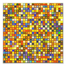 Scorching Yellow And Cool Blue Tiles Pattern Photo