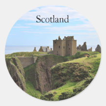 Scotland Round Sticker with Castle