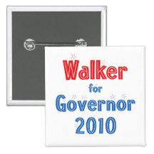Scott Walker for Governor 2010 Star Design Pinback Buttons