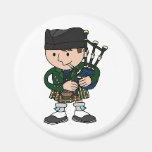 Scottish bagpiper playing bagpipes fridge magnet