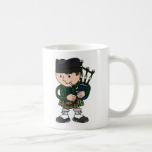 Scottish bagpiper playing bagpipes mugs