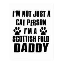 Scottish Fold Cat breed design Postcard