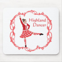 Scottish Highland Dancer Celtic Knotwork Red Mousepad
