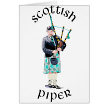Scottish Piper - Turquoise Greeting Card