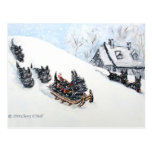 Scottish Terriers Sledding Post Card