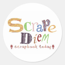 Scrape Diem (Scrapbooking) Round Stickers