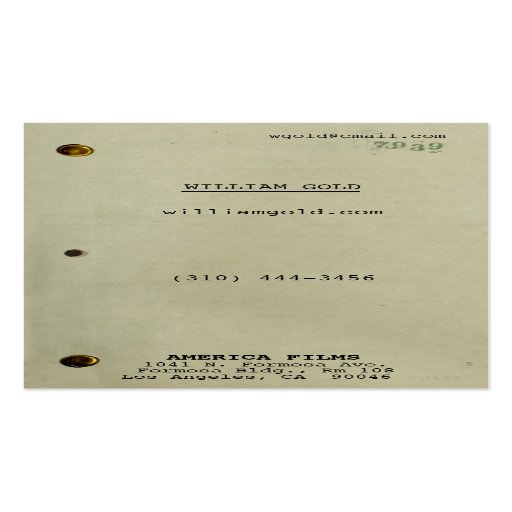 Screenplay Vintage Business Cards
