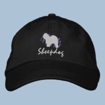 Scribbled Old English Sheepdog embroidered hats