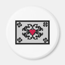 Scroll with heart fridge magnets