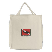 SCUBA Diver Down Flag Embroidered Bag
