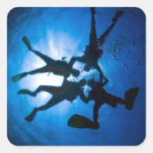 Scuba Divers into the blue Sticker