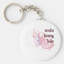 Scuba Diving Babe Keychain