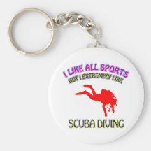 Scuba diving designs key chains