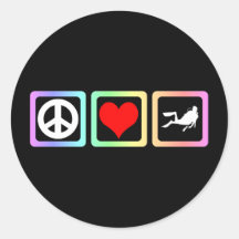 Scuba diving round sticker
