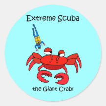 Scuba Diving Round Sticker
