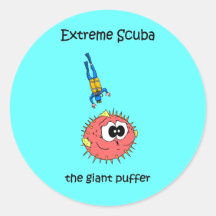 Scuba Diving Round Stickers
