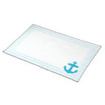 Sea Blue Anchor and baby blue Sailor Stripes Placemat