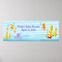 Sea Critters Sealife Customisable Birthday Banner Posters