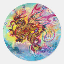 SEA DRAGON ROUND STICKERS