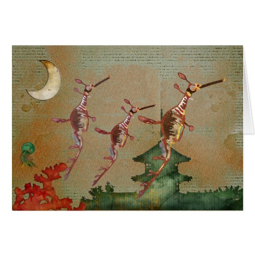 Sea Dragons Moonlight Journey Notecard