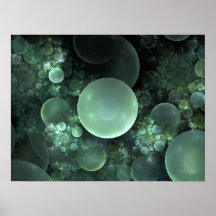 Sea Foam Fractal Art Poster