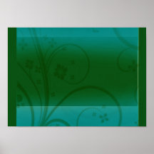Sea green floral wedding gift posters