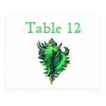 Sea Green Sea Shell Reception Table Numbers Post Card