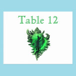 Sea Green Sea Shell Reception Table Numbers postcards