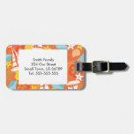 Sea Shells and Boats on Orange Tag For Bags